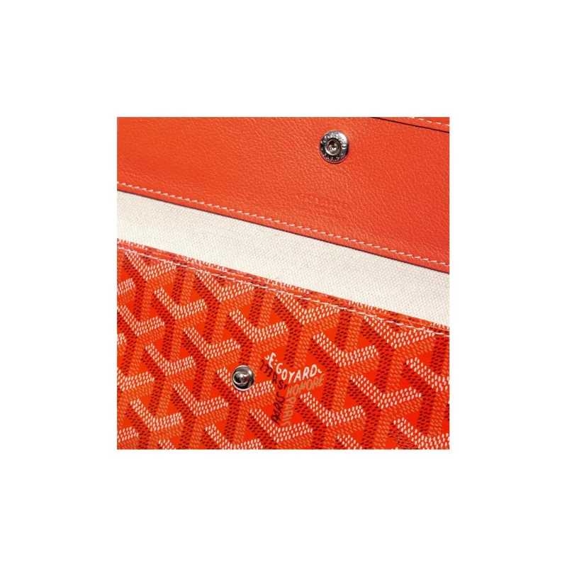 GOYARD Saint Louis Canvas With Calfskin Combo Bag Tote One Shoulder Handbag Large Size Unisex Orange-4