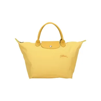 LONGCHAMP Fabric With Cow Leather Dumpling Bag Handbags Small Size Women's Wheat Yellow