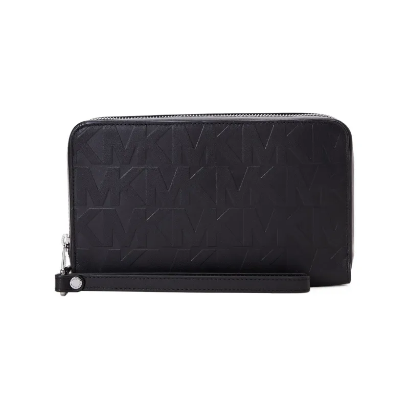 MICHAEL KORS Hudson Cow Leather Clutches Wallets Men's Black-0
