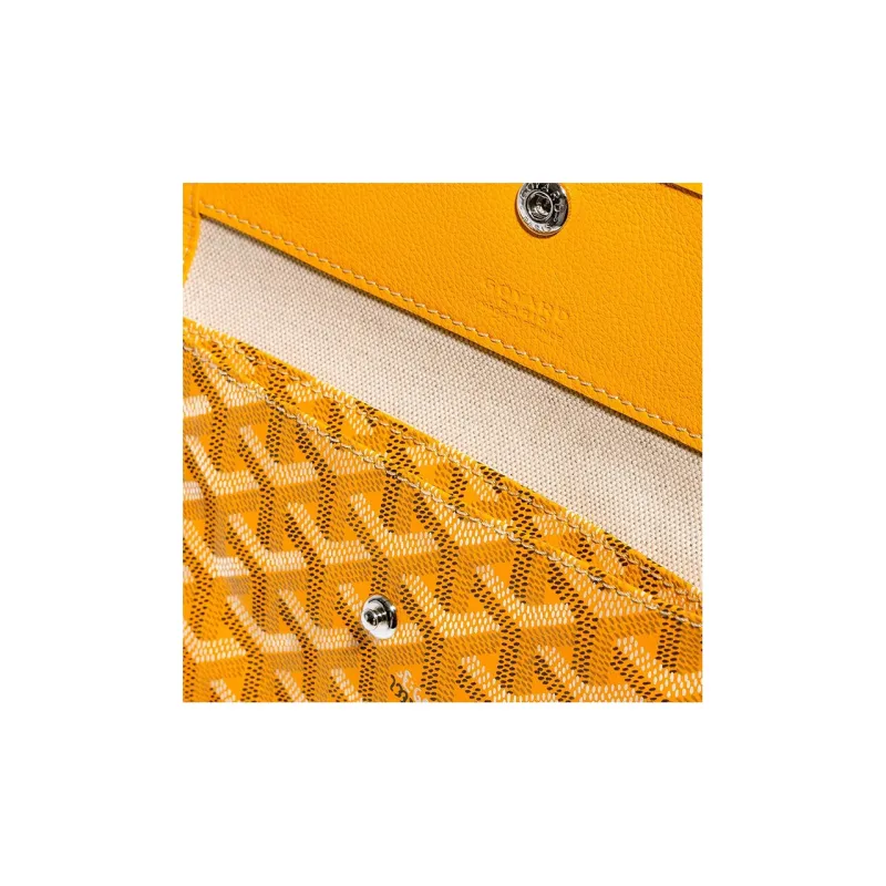 GOYARD Saint Louis Canvas With Calfskin Combo Bag Tote One Shoulder Handbag Large Size Unisex Yellow-4