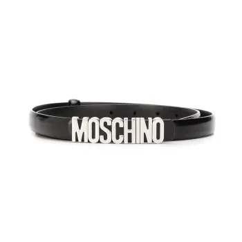 MOSCHINO Logo-plaque Buckled Belt