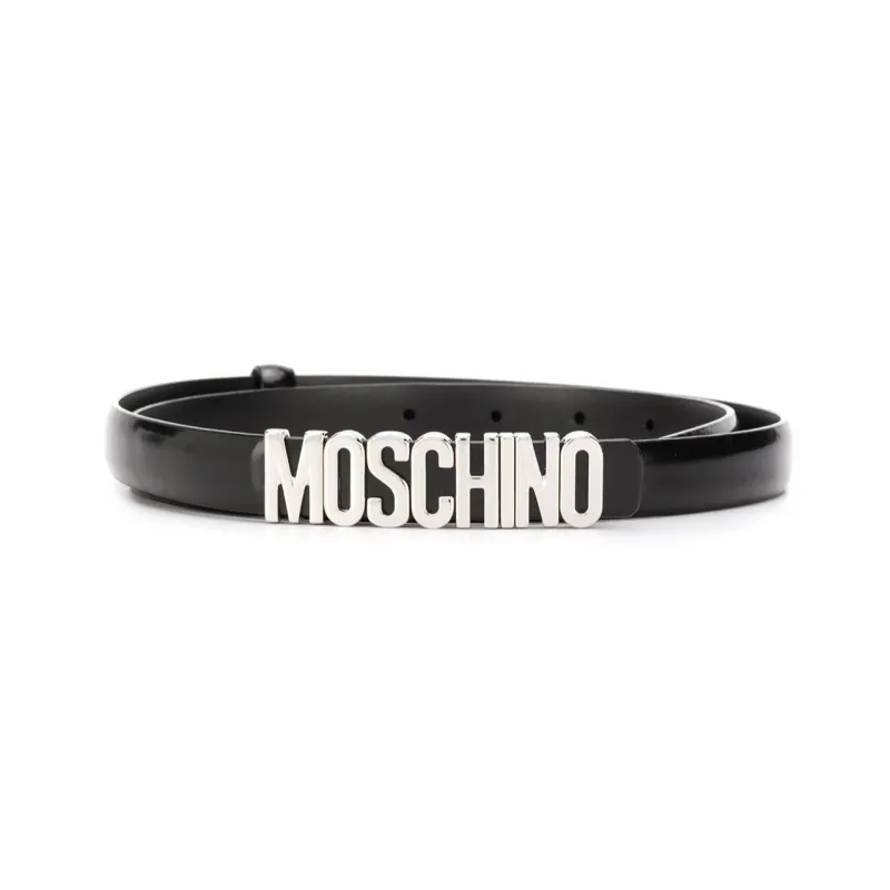 MOSCHINO Logo-plaque Buckled Belt-0