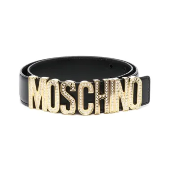 MOSCHINO Logo-plaque Buckled Belt