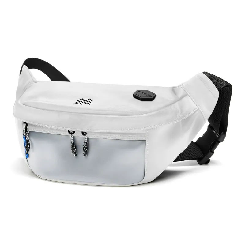 Land Gulls Nylon Crossbody Bag, Fanny Pack, Sling Bag Regular Unisex Black/White-4