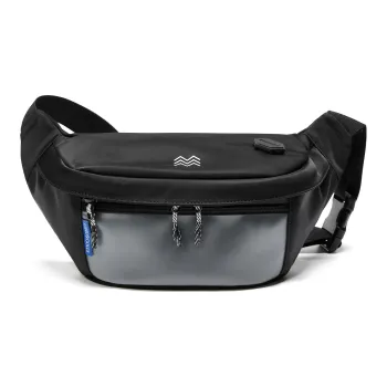 Land Gulls Nylon Crossbody Bag, Fanny Pack, Sling Bag Regular Unisex Black/White