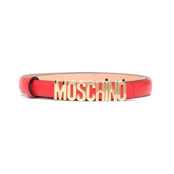 MOSCHINO Logo-buckle Leather Belt