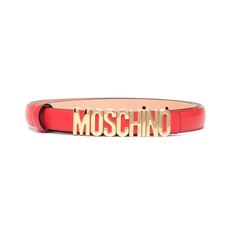 MOSCHINO Logo-buckle Leather Belt-0