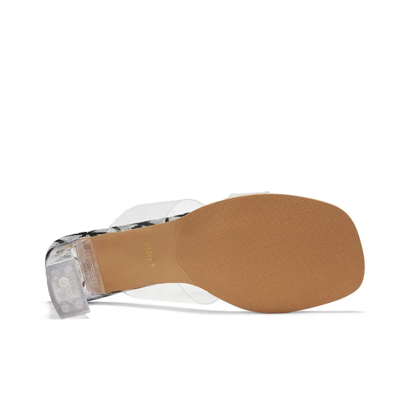 OMS Slide Slippers Women's Transparent Black/Transparent Champagne-5