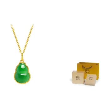 With the heart of the jade Jadeite Necklaces Women's Gourd Necklace