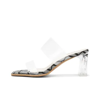OMS Slide Slippers Women's Transparent Black/Transparent Champagne