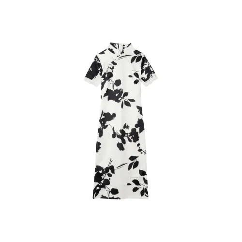 EIDOLON GRAIN Short-Sleeved Dresses Women's Black/White Floral