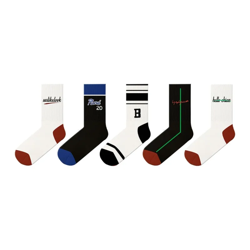 Duanmei Basketball Socks Spring And Autumn Unisex 5 Pack-16