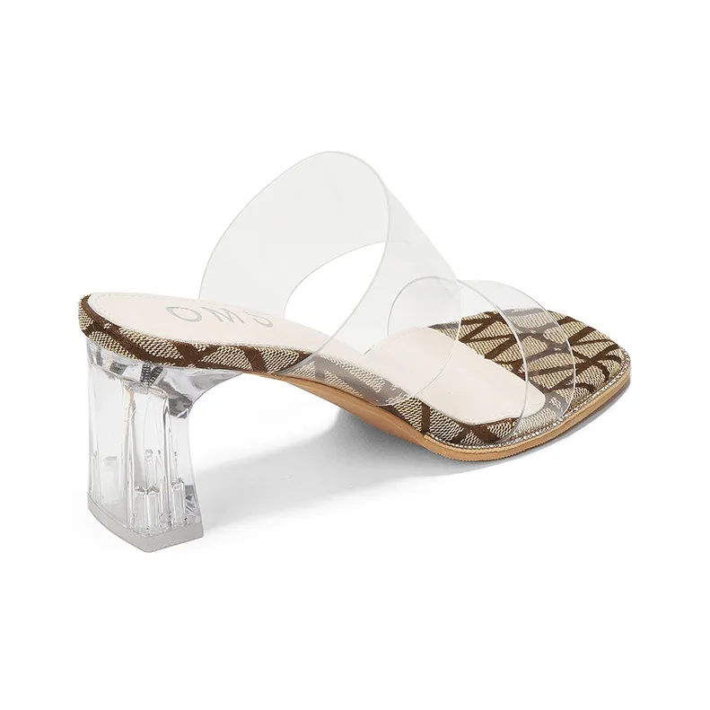 OMS Slide Slippers Women's Transparent Black/Transparent Champagne-12