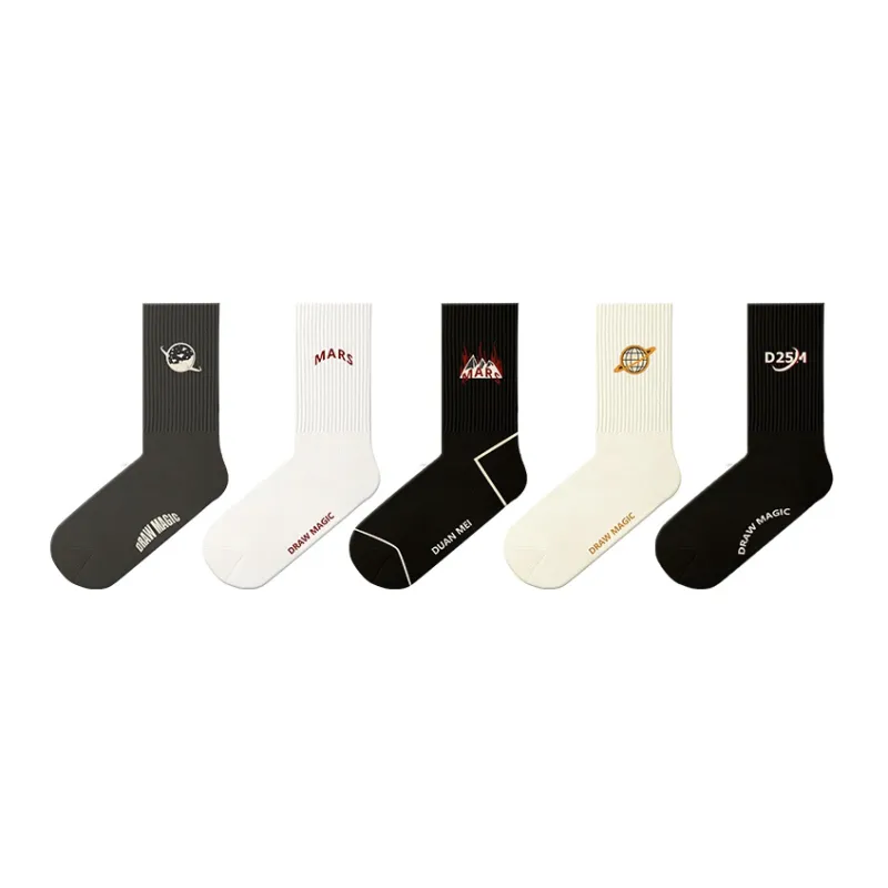 Duanmei Basketball Socks Spring And Autumn Unisex 5 Pack-8
