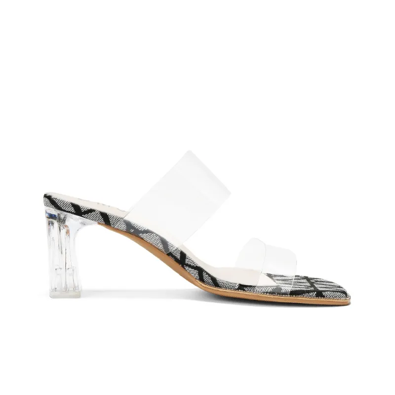 OMS Slide Slippers Women's Transparent Black/Transparent Champagne-1