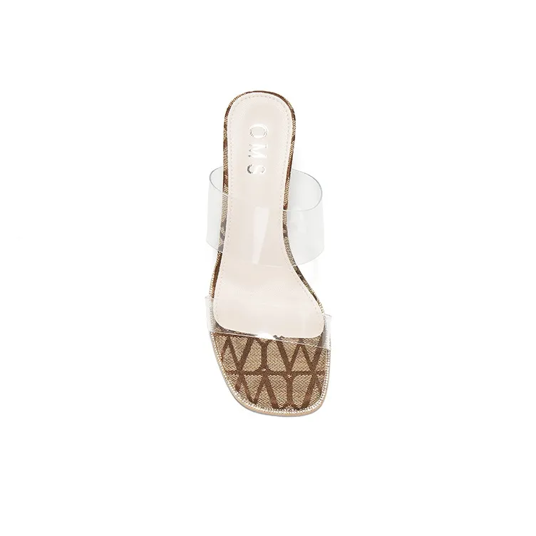 OMS Slide Slippers Women's Transparent Black/Transparent Champagne-13