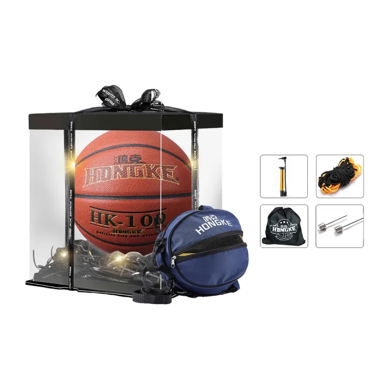HONGKE PU Basketball Red Size 7 Ball Training Unisex-10