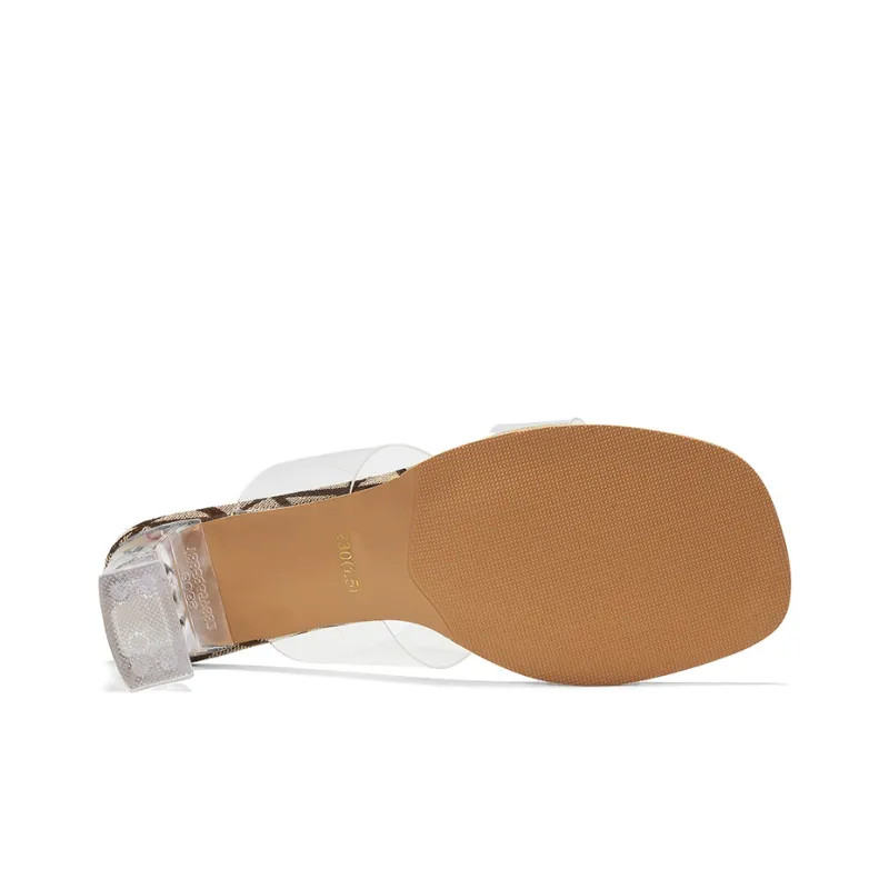 OMS Slide Slippers Women's Transparent Black/Transparent Champagne-14