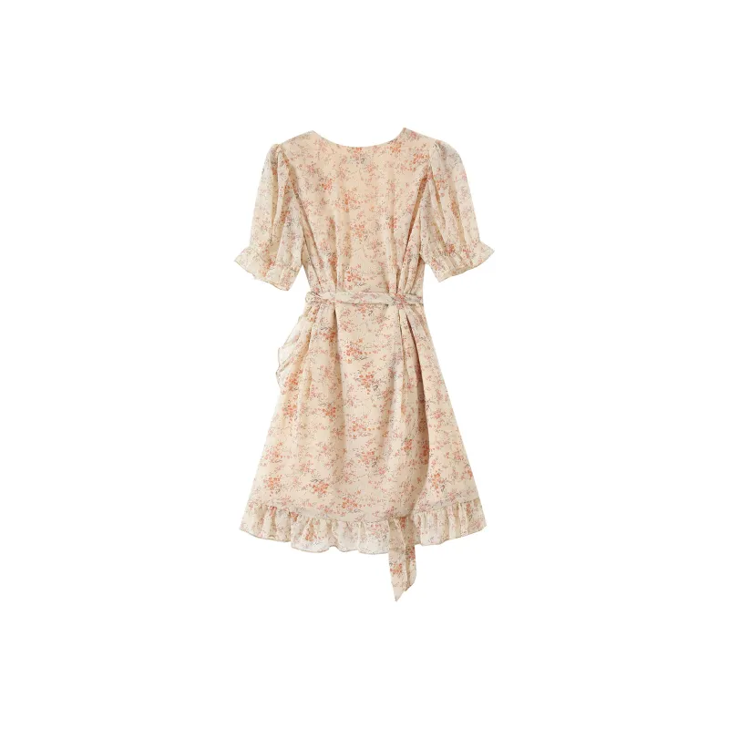 Adeworn Short Sleeved Dress Women's Yellow-1