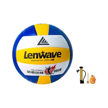 LENWAVE Size 5 Volleyball Unisex White Yellow Blue