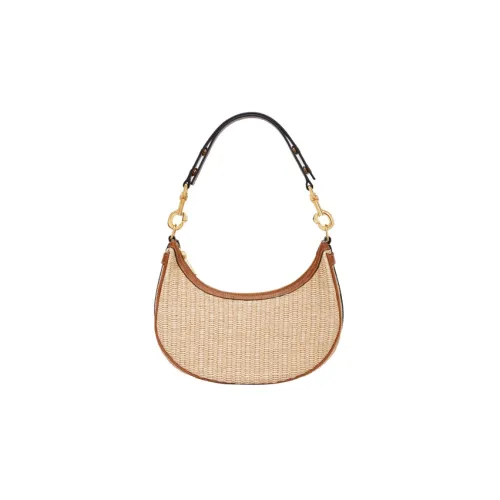 CELINE AVA Plant Material Cow Leather Patchwork Handbag Shoulder Bag Medium Size Women's Natural Color/Tan