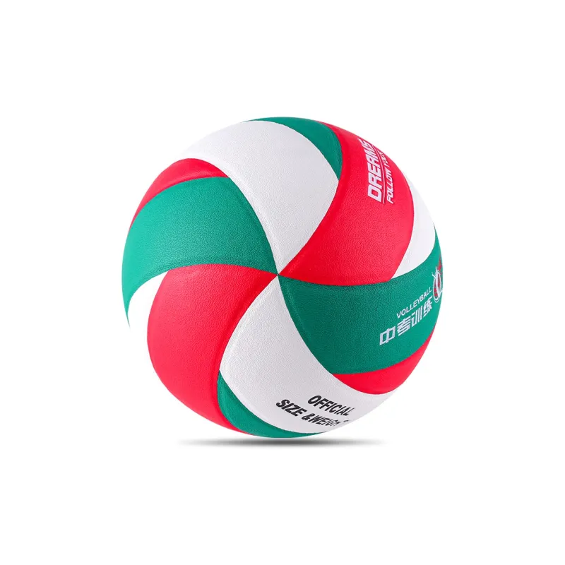 LENWAVE PU Size 5 Volleyball Unisex White Green Red-1