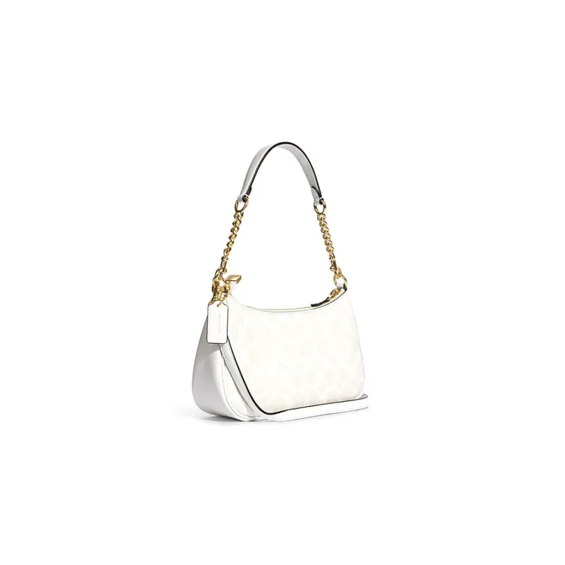 COACH Teri 25 Monogram Shoulder Bag Medium Women's White-12