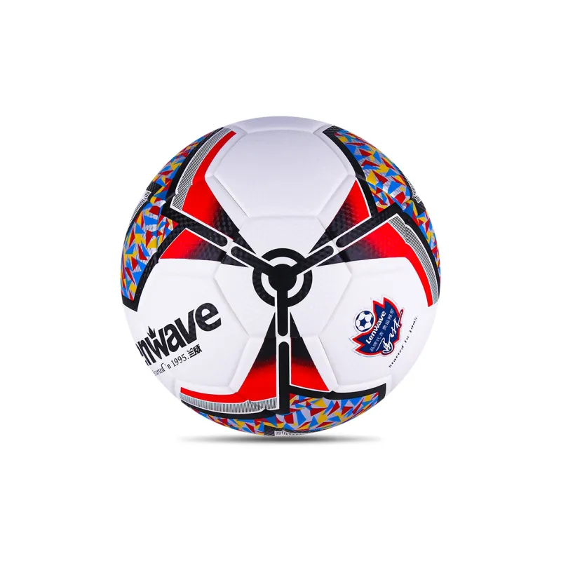 LENWAVE Size 5 Soccer PU Machine Stitched Soccer Ball Unisex Red White-1