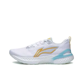 LiNing YueYing Element Cushioning Wear Resistant Rebound Low Top Running Shoes Men's White Blue Yellow