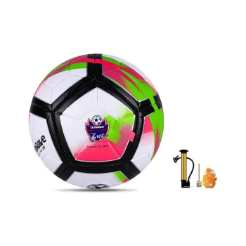 LENWAVE Size 5 Soccer PU Machine Stitched Soccer Ball Unisex White Green
