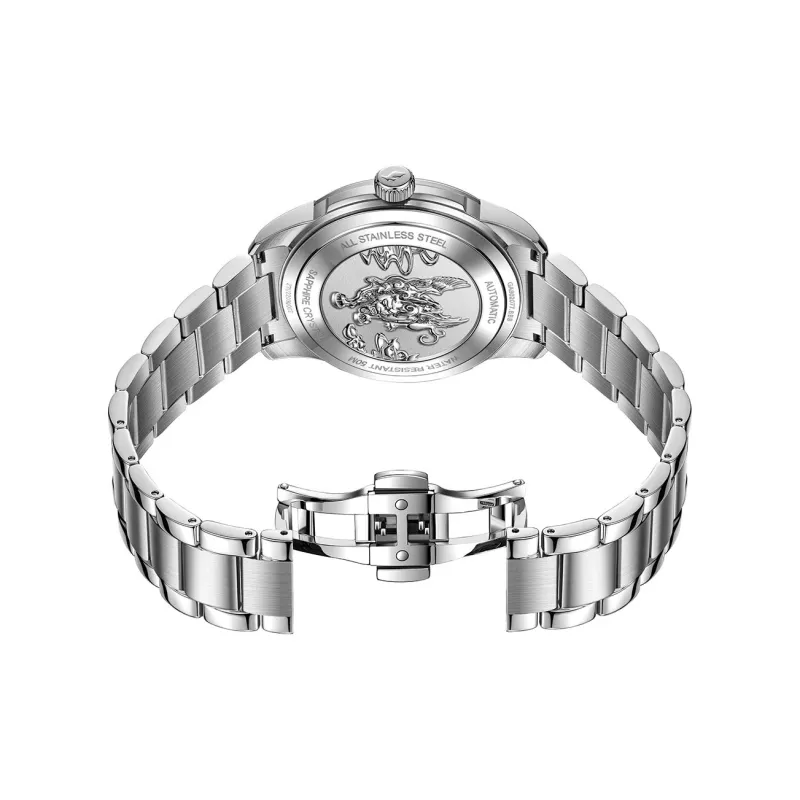 Fiyta Classic Collection Automatic Mechanical Movement Stainless Steel Strap Watch Men's Watches Black Dial-2