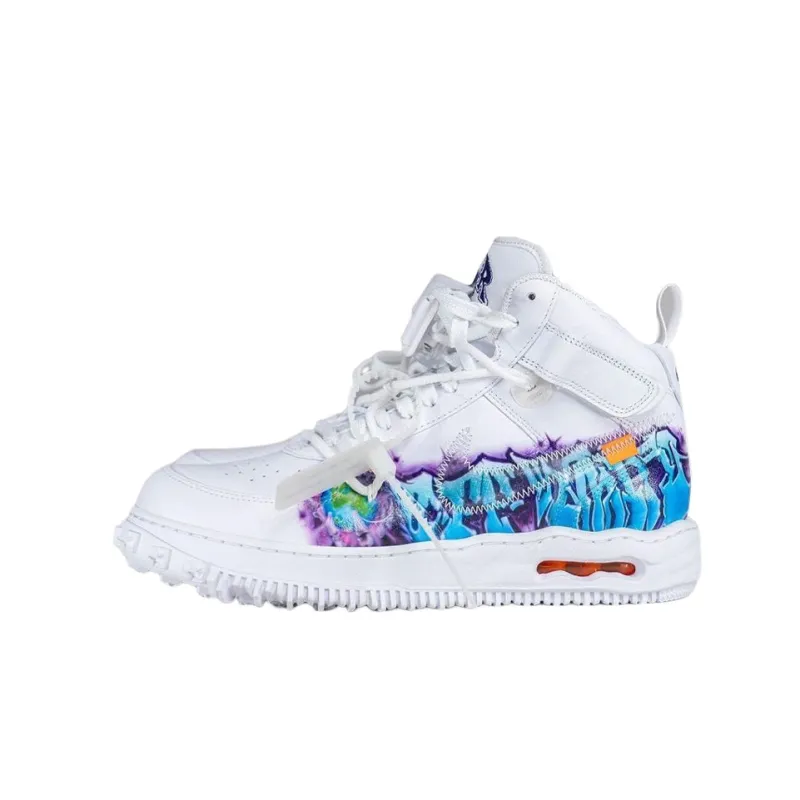 Nike Air Force 1 'Graffiti' Cushioning Mid-Top Skateboard Shoes Men's White-0