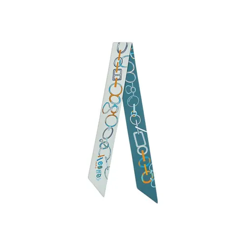 HERMES Silk Scarves Women's Blue