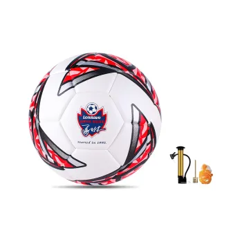 LENWAVE Size 5 Soccer PU Machine Stitched Soccer Ball Unisex Red White