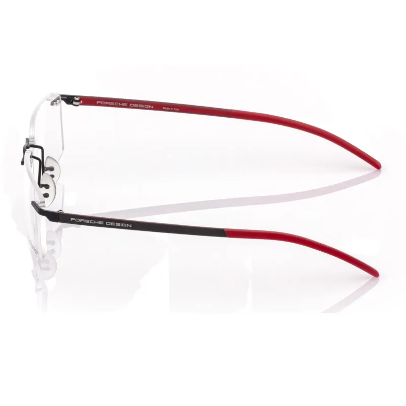 PORSCHE DESIGN Metal Carbon Fiber Irregular Shape Eyeglass Frames Unisex Black-2