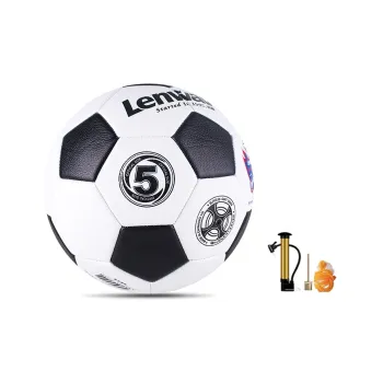 LENWAVE Size 5 Soccer PVC Machine Stitched Soccer Ball Unisex Black White