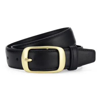 ALIEN BANG Double Strand Pin Buckle Chanel Inspired Preppy Style Leather Belts Women's Width 2.8cm