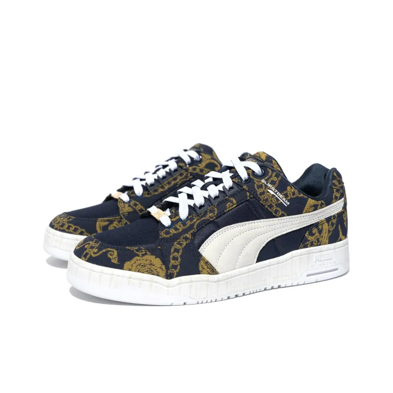 PUMA Slipstream Lo PHANTACi Anti Slip Wear Resistant Low Top Skateboard Shoes Unisex Blue Gold-1