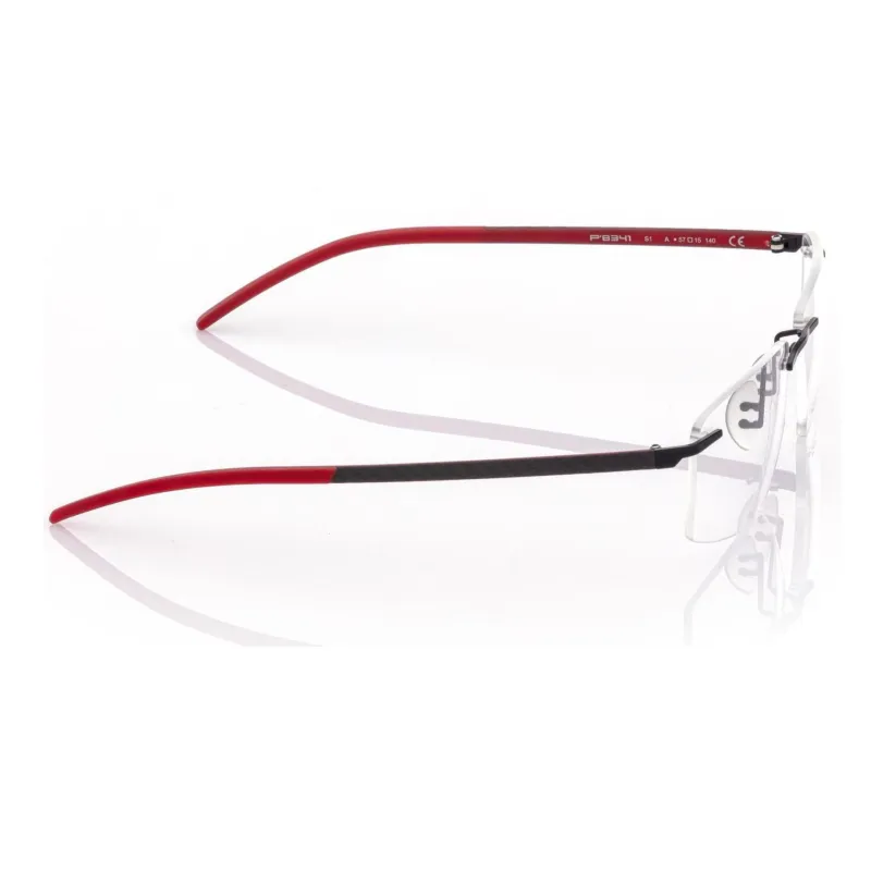 PORSCHE DESIGN Metal Carbon Fiber Irregular Shape Eyeglass Frames Unisex Black-6