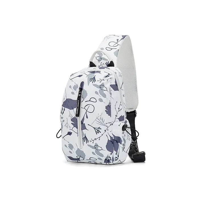 QING QI ZHE Fabric Sling Bag Shoulder Bag Crossbody Bag Regular Unisex Leaf Gray/Black/Light Gray/Light Green/Khaki-1