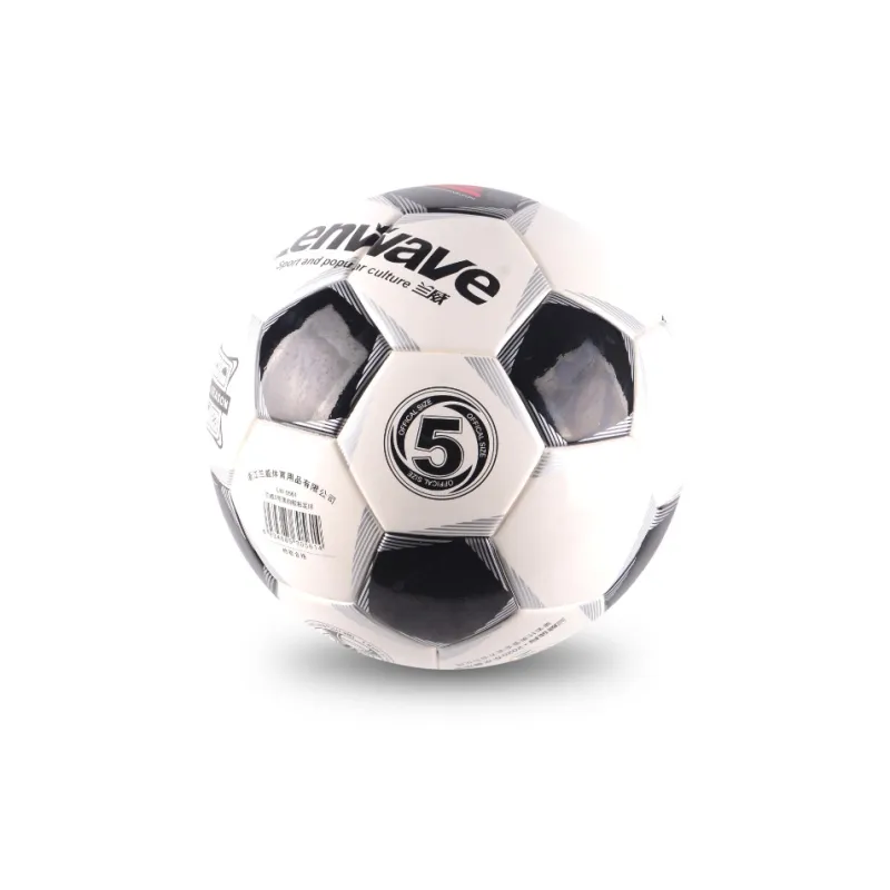 LENWAVE Size 5 Ball Soccer PU Unisex Black White-2