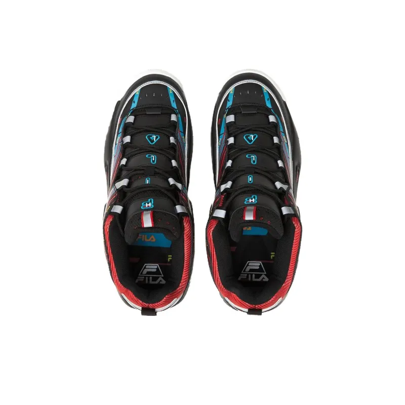 FILA Grant Hill 3 Anti Slip Wear Resistant Low Top Vintage Basketball Shoes Men's Black Blue Red-3