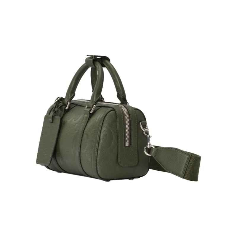 GUCCI Leather Cylinder Bag, Handbag, Shoulder Bag, Crossbody Bag, Travel Bag Mini Women's Dark Green-1