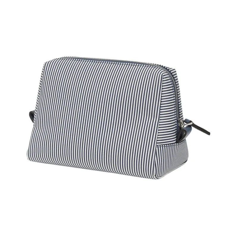 FENDI Striped Fabric Toiletry Bag Makeup Bag Small Size Women's Blue/White-1