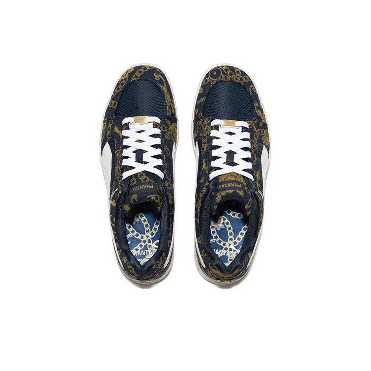 PUMA Slipstream Lo PHANTACi Anti Slip Wear Resistant Low Top Skateboard Shoes Unisex Blue Gold-2