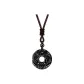 Chinese Auspicious Animal Peaceful Buckle Necklace (Men's Obsidian)