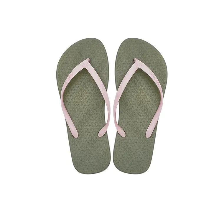 Ipanema Abrasion Resistant Flip Flops Women's Green Pink-2