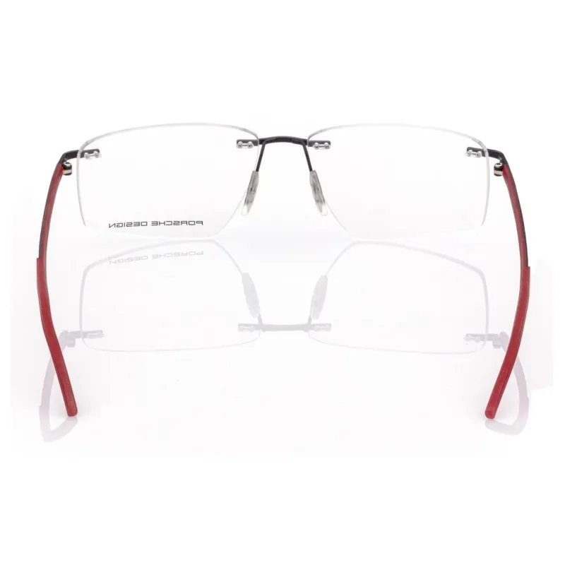 PORSCHE DESIGN Metal Carbon Fiber Irregular Shape Eyeglass Frames Unisex Black-3