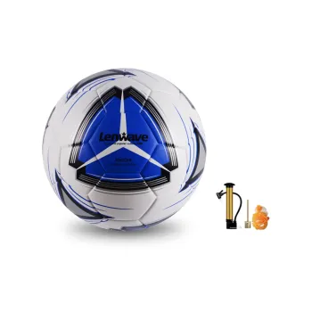 LENWAVE Size 5 Soccer PU Machine Stitched Soccer Ball Unisex Blue White
