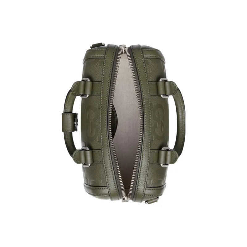 GUCCI Leather Cylinder Bag, Handbag, Shoulder Bag, Crossbody Bag, Travel Bag Mini Women's Dark Green-6